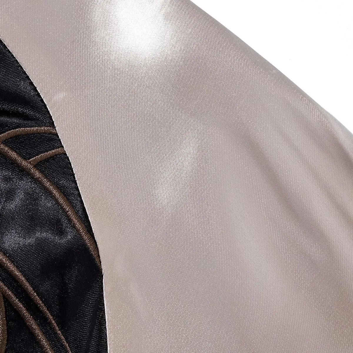 Macro shot showcasing the smooth, high-gloss finish of the premium rayon satin fabric.