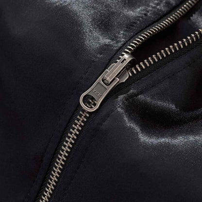YKK metal zipper close-up.