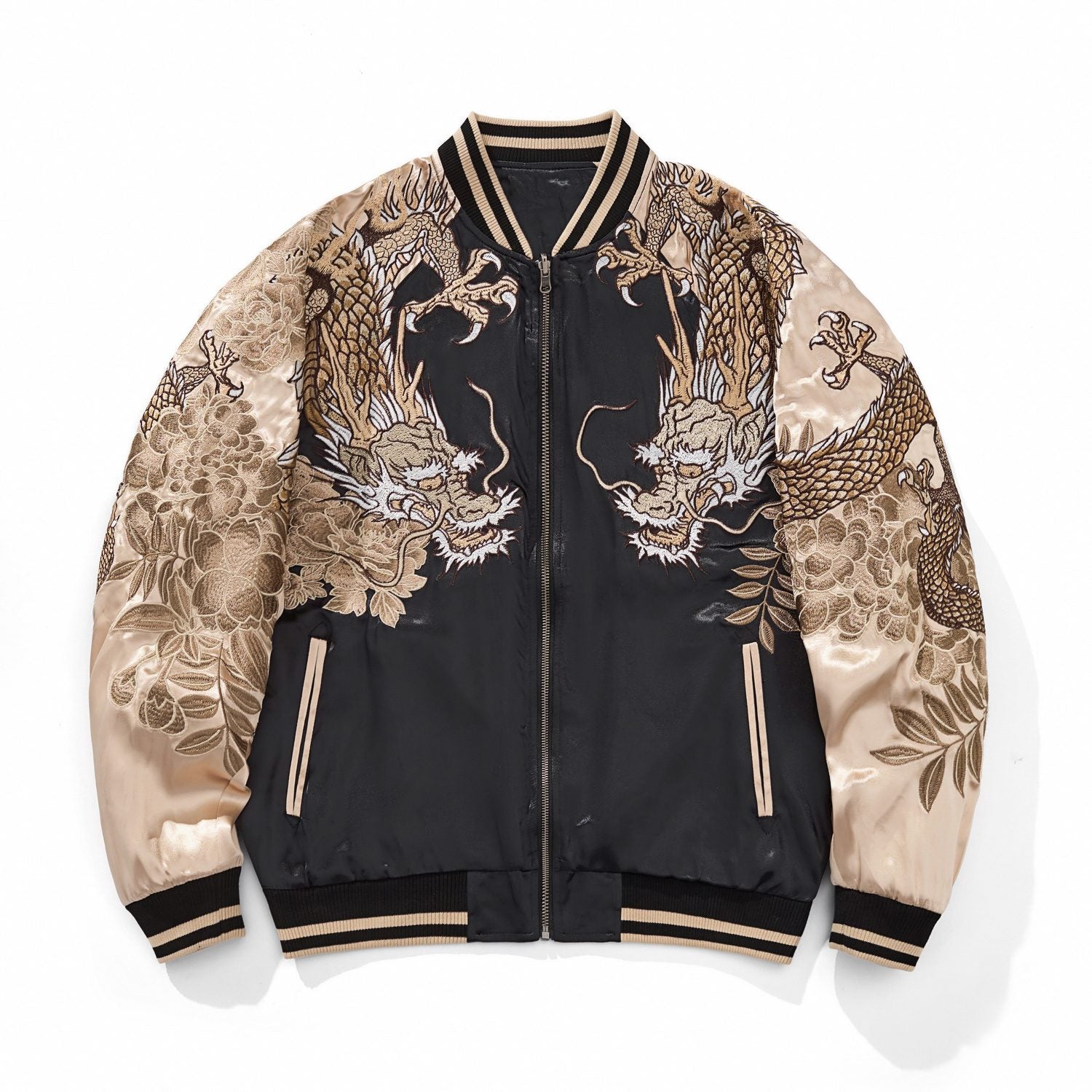 Twin Dragons & Tiger Chrysanthemum Sukajan Souvenir Jacket