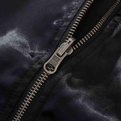 YKK metal zipper close-up.
