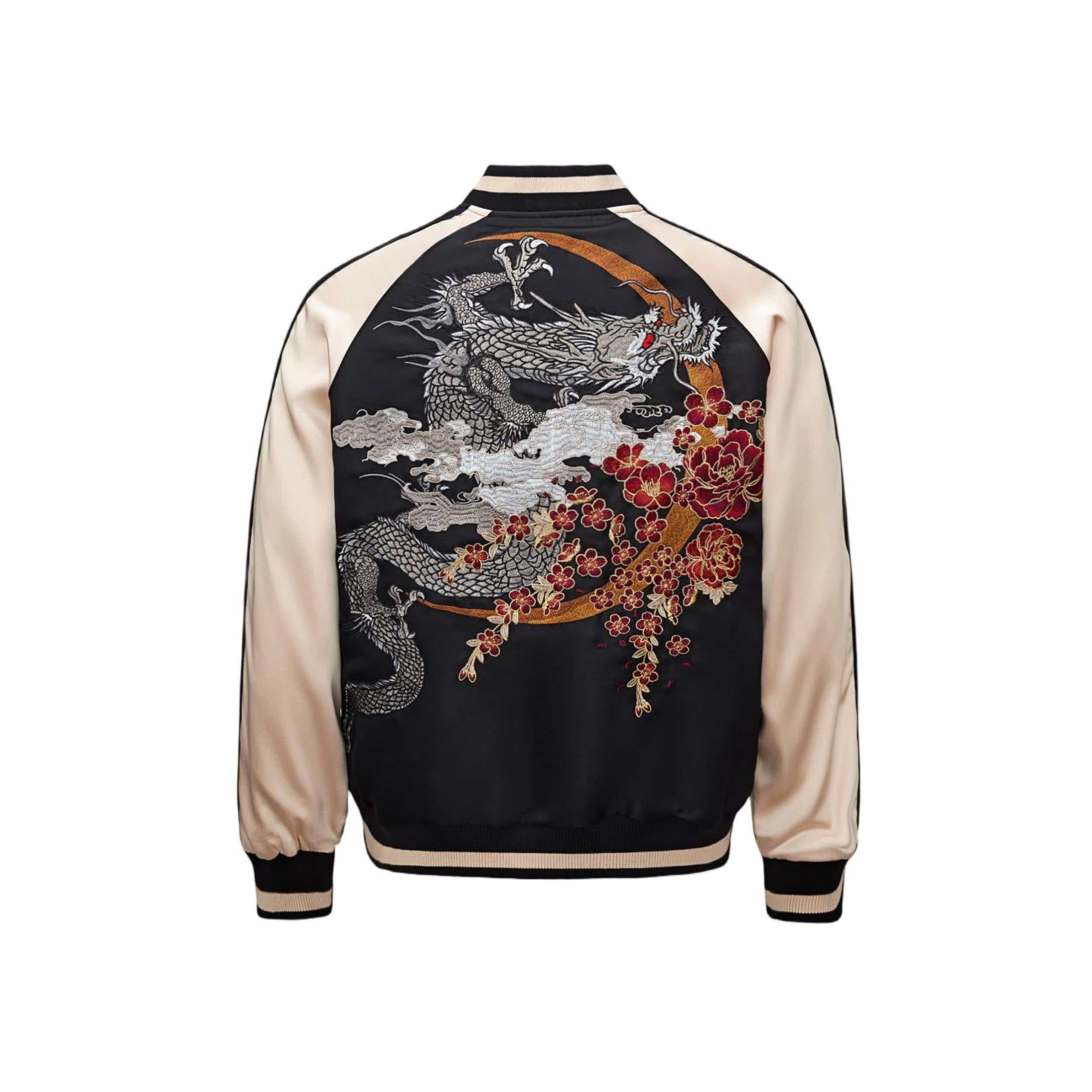 Back view in Beige — intricate scales and floral clusters circling the moon halo.