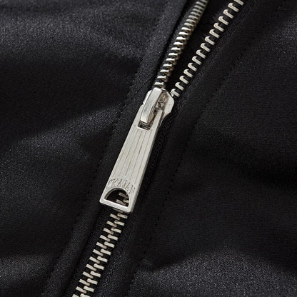 Solid metal zipper and puller, smooth glide and long-lasting use.