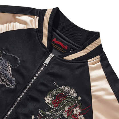 Ribbed baseball collar and smooth front zipper