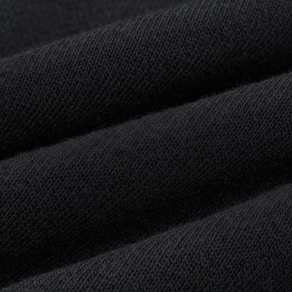 Close up of soft inner fleece fabric on black Nine-Tailed Fox & Lotus sweatshirt.