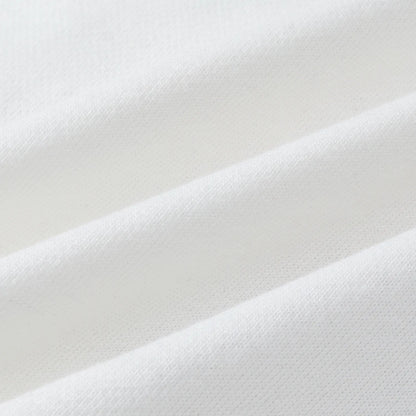 Soft white cotton fabric texture of Nine-Tailed Fox & Lotus sweatshirt