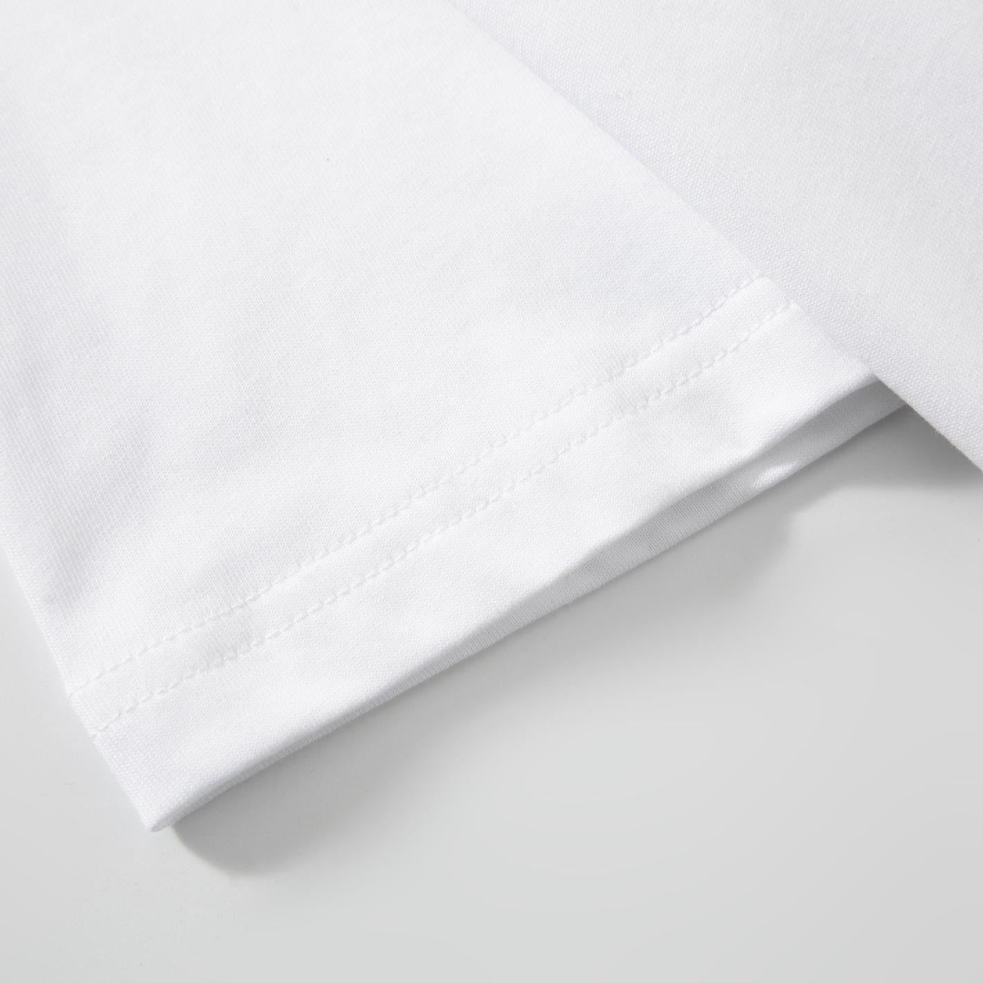 Hem stitching close-up on Soaring Crane Embroidered T-Shirt