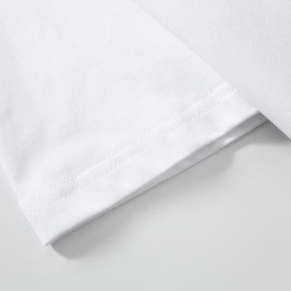Hem stitching close-up on Soaring Crane Embroidered T-Shirt