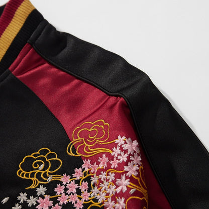 Satin shoulder panel detail with black side stripe