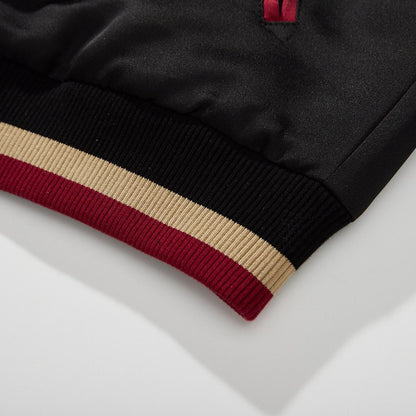 Ribbed hem with contrast stripes