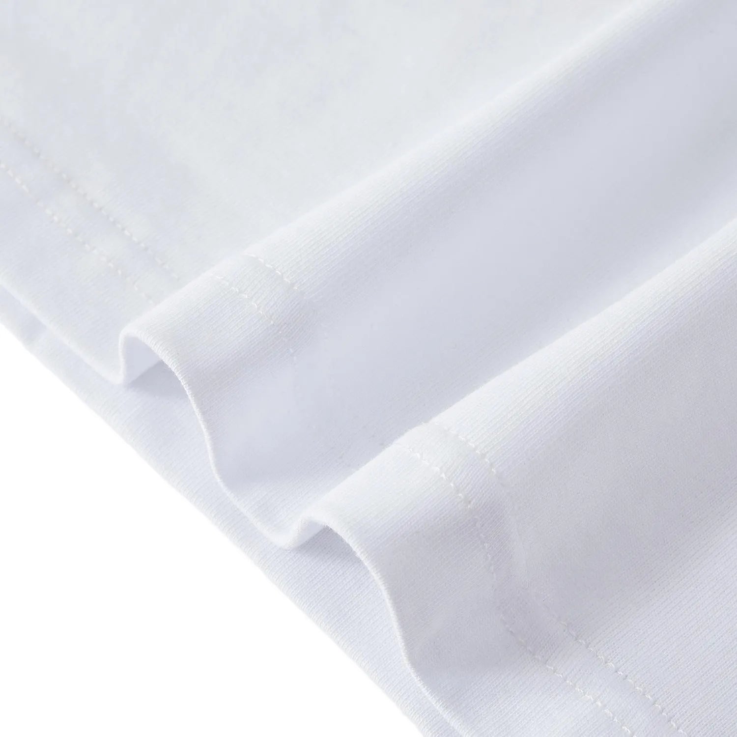Close-up of the elegant burning lotus embroidery on the white cotton fabric.