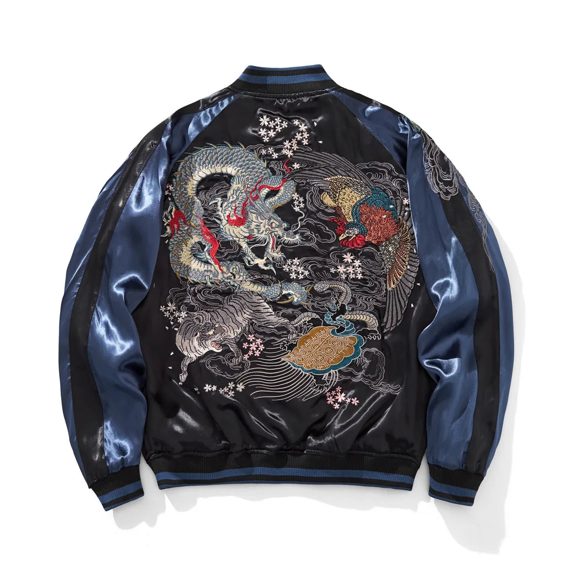 Reversible Four Guardians Sukajan Jacket | Rayon Japanese Bomber